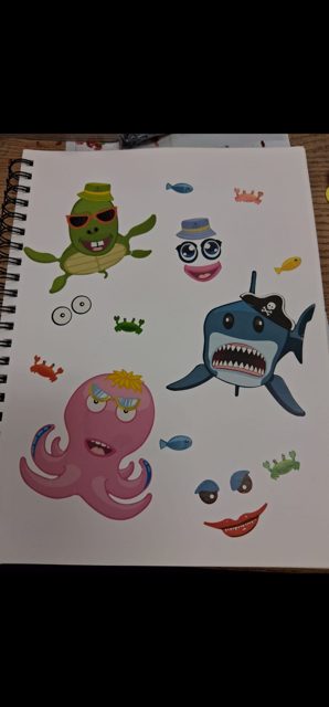 Colorful sea-animal artwork