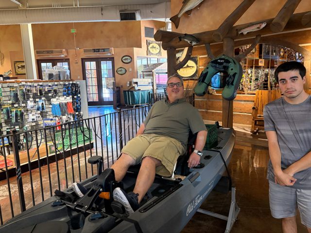 Trying out a kayak display