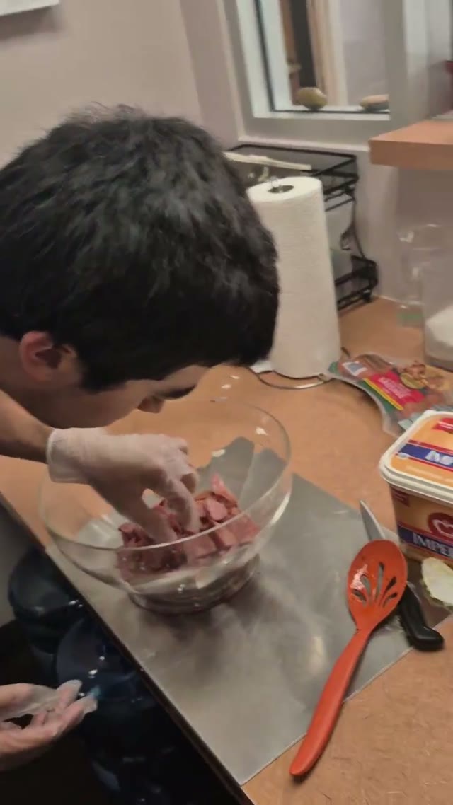 Making something in the kitchen