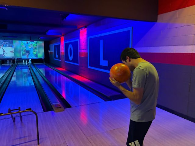 Lining up a bowling shot