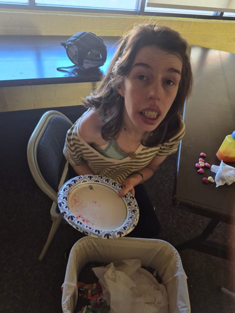 Trying a hand drum